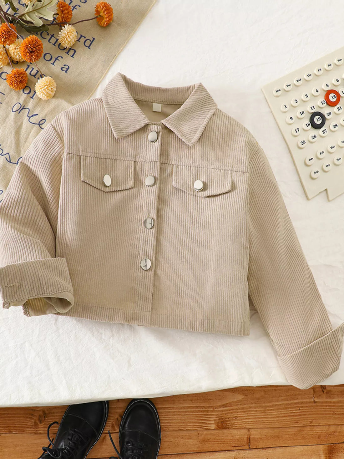 Casual Corduroy Button-Up Jacket — minimerri kids' jacket