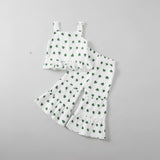 Shamrock Print Ruffle Set with Headband — minimerri kids' outfit set