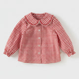 Red Plaid Pure Cotton Shirt — minimerri kids' shirt