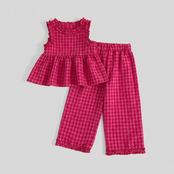 Plaid Shirt & Palazzo Pants Set — minimerri kids' outfit set
