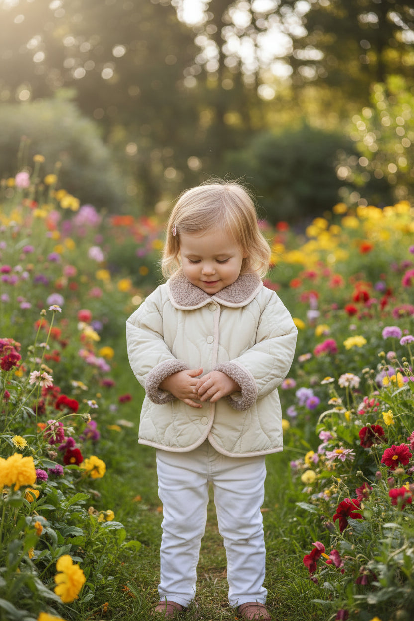 Quilted Button Jacket — minimerri kids' jacket