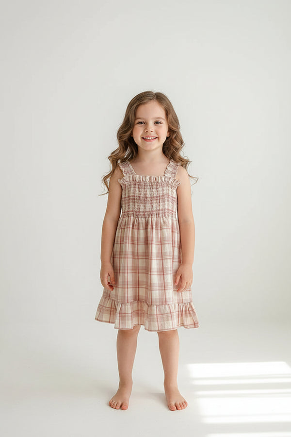 Sleeveless Plaid Dress — minimerri kids' dress