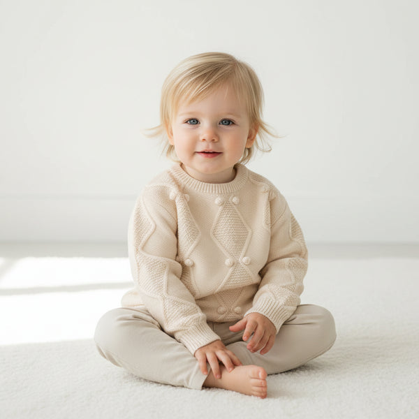 Soft Knitted Cotton Pullover Sweater
