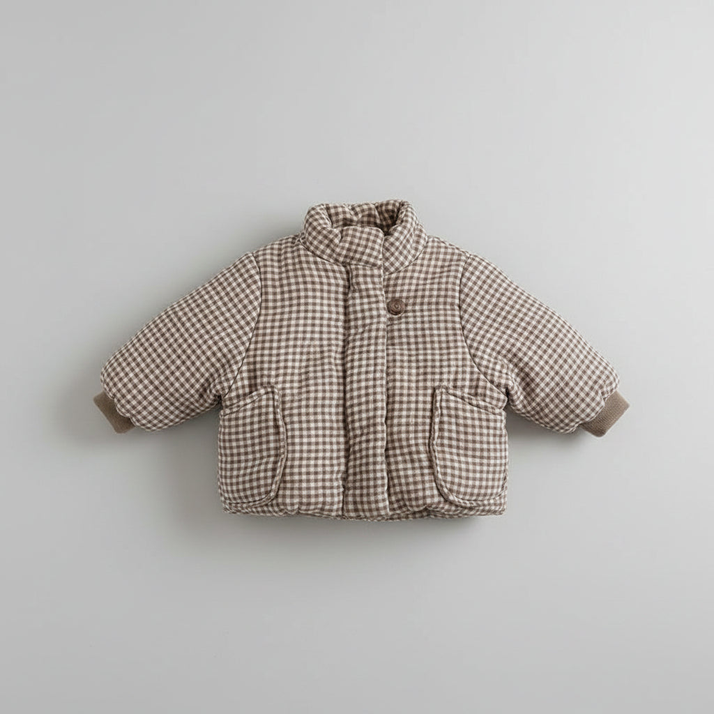 Plaid Fleece-Lined Coat — minimerri kids' jacket