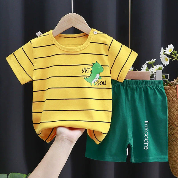 Cartoon Friends Tee & Shorts Set — minimerri kids' outfit set