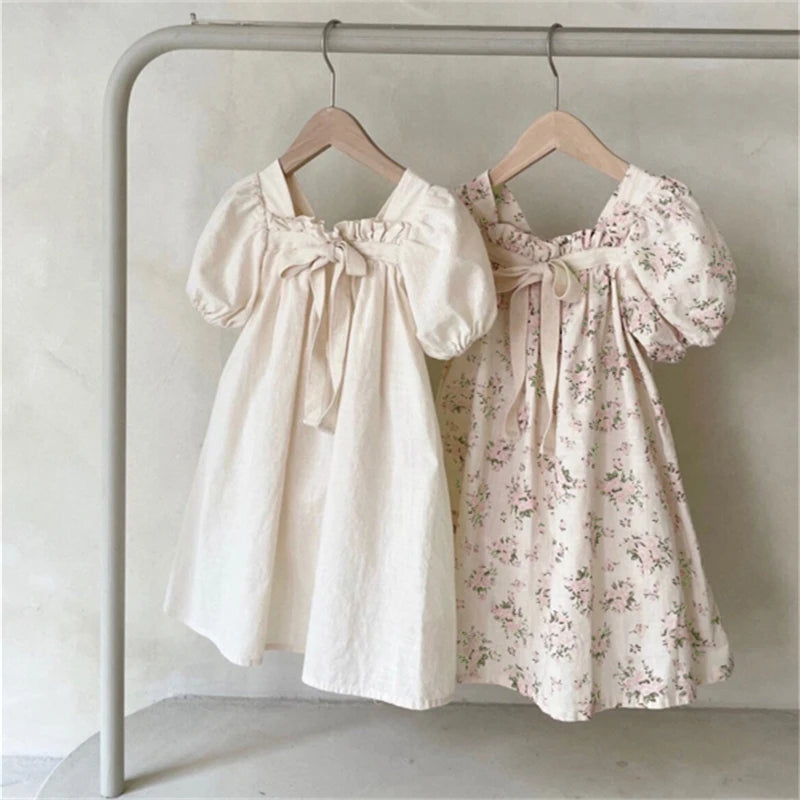 Bubble Sleeve Floral Party Dress