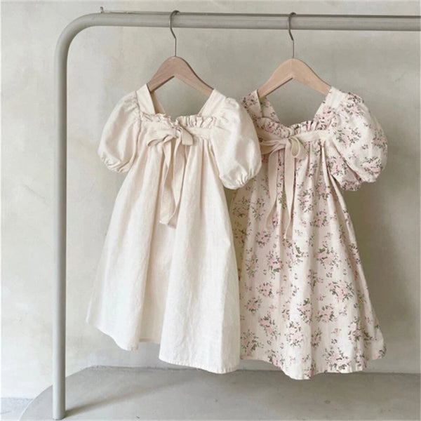 Bubble Sleeve Floral Party Dress