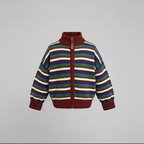 Striped Zip Cardigan — minimerri kids' cardigan