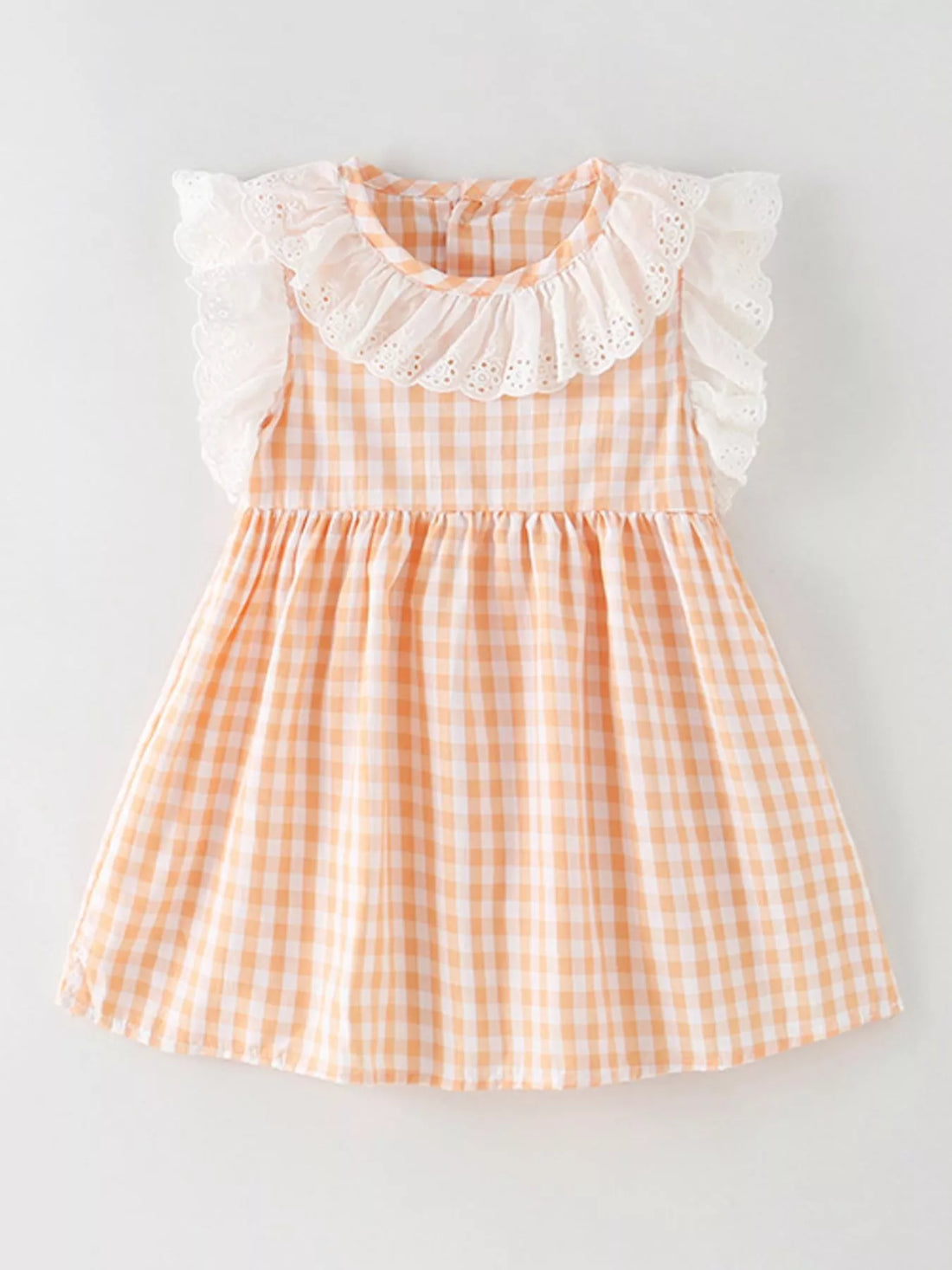 Gingham Ruffle Collar Sleeveless Dress — minimerri kids' dress