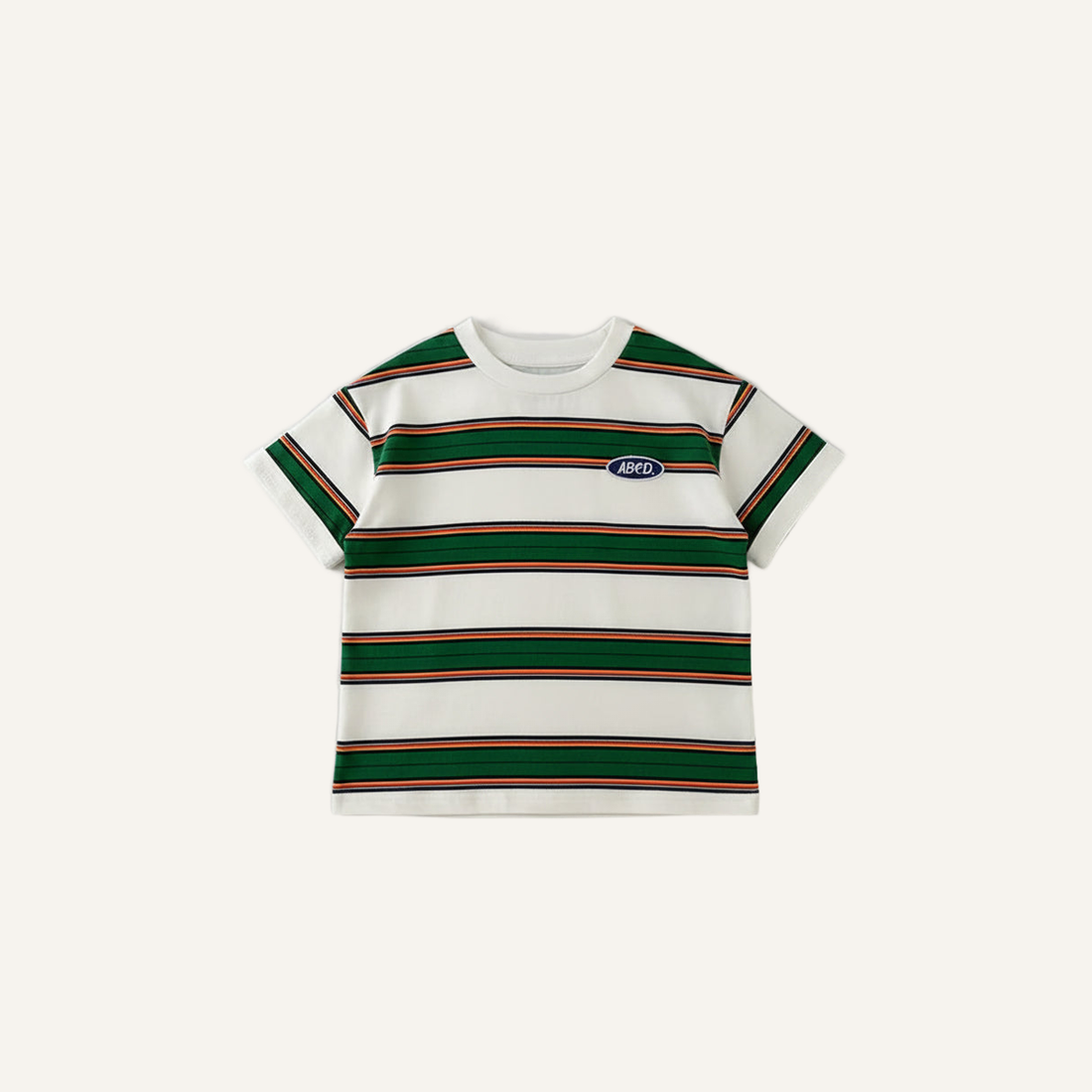Stripe Cotton Tee in green stripe