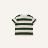 Stripe Cotton Tee in green stripe