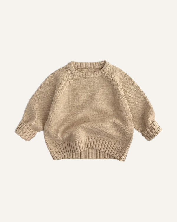 Grandpa Knit Sweater beige studio shot