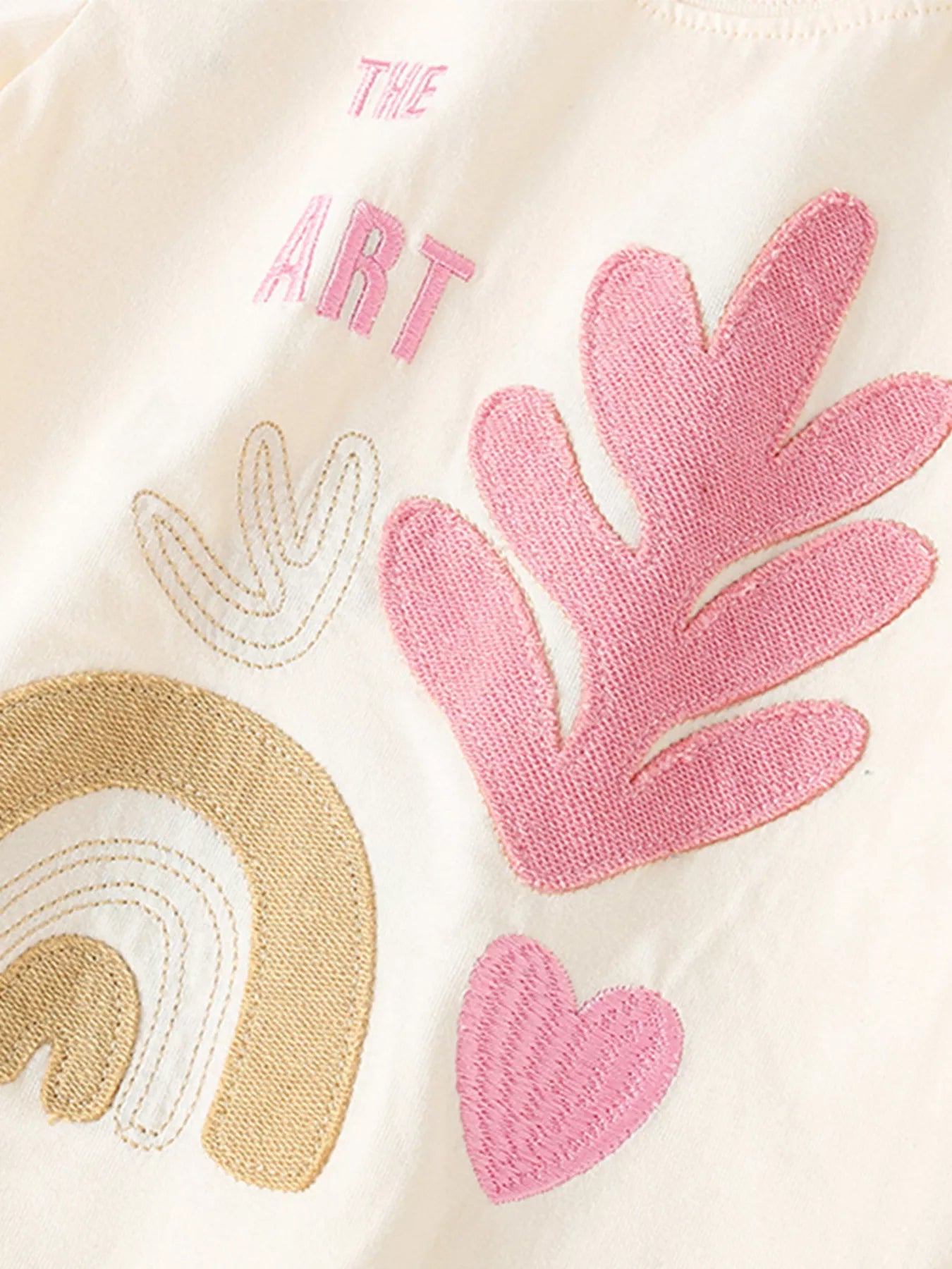 Artistic Applique Short Sleeve T-Shirt — minimerri kids' top