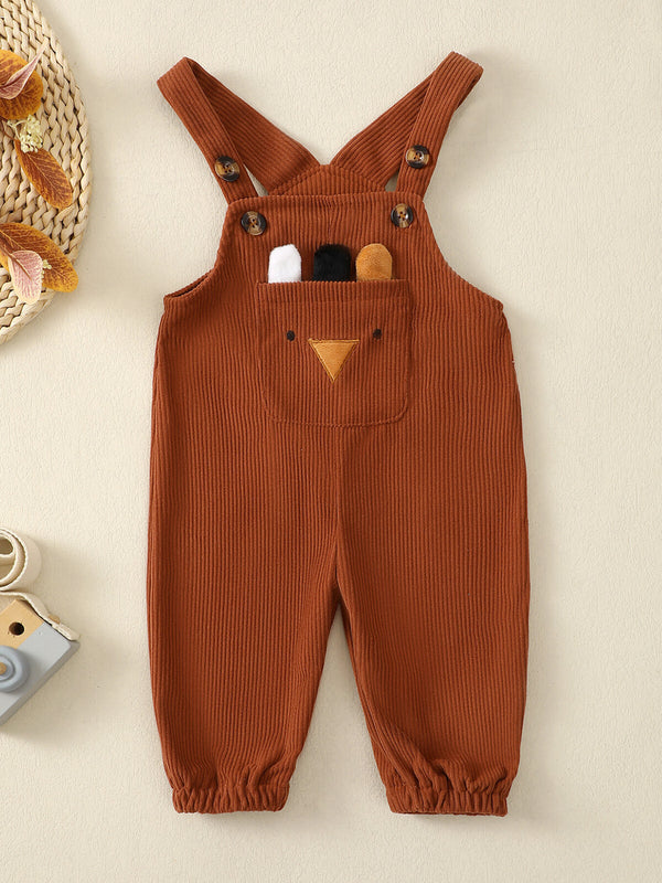 Cartoon Pocket Corduroy Overalls — minimerri baby overalls