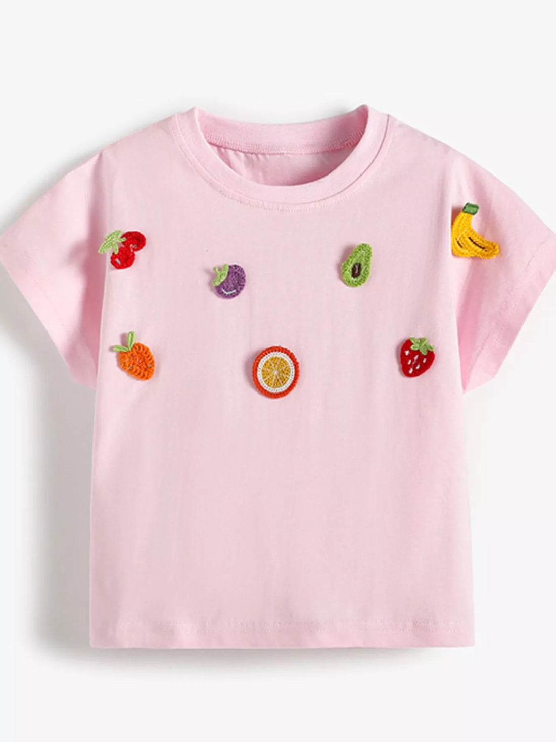 Fruit Applique Round Neck T-Shirt — minimerri kids' top