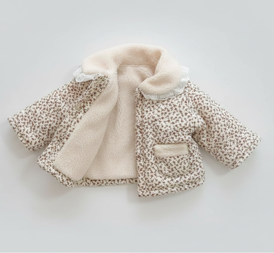 Floral Lace Collar Coat — minimerri kids' jacket