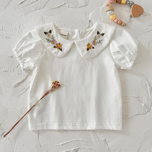 Flower Embroidered Tee
