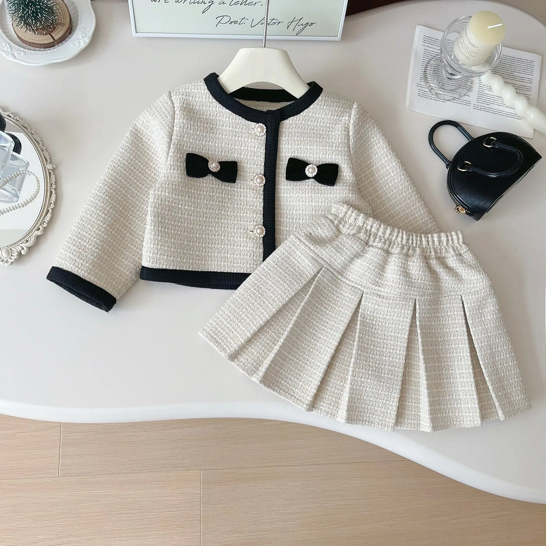 Tweed Jacket & Skirt Set — minimerri kids' outfit set