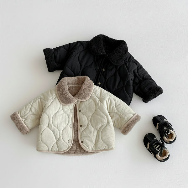 Quilted Button Jacket — minimerri kids' jacket