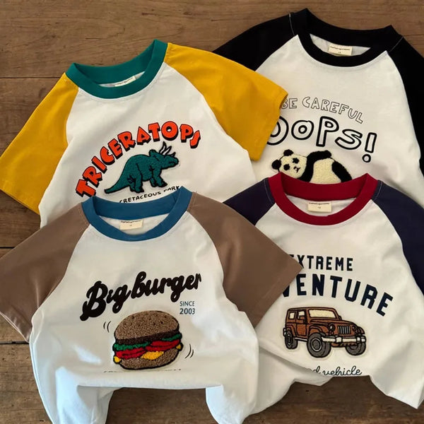 Retro Raglan Graphic Tee — minimerri kids' top