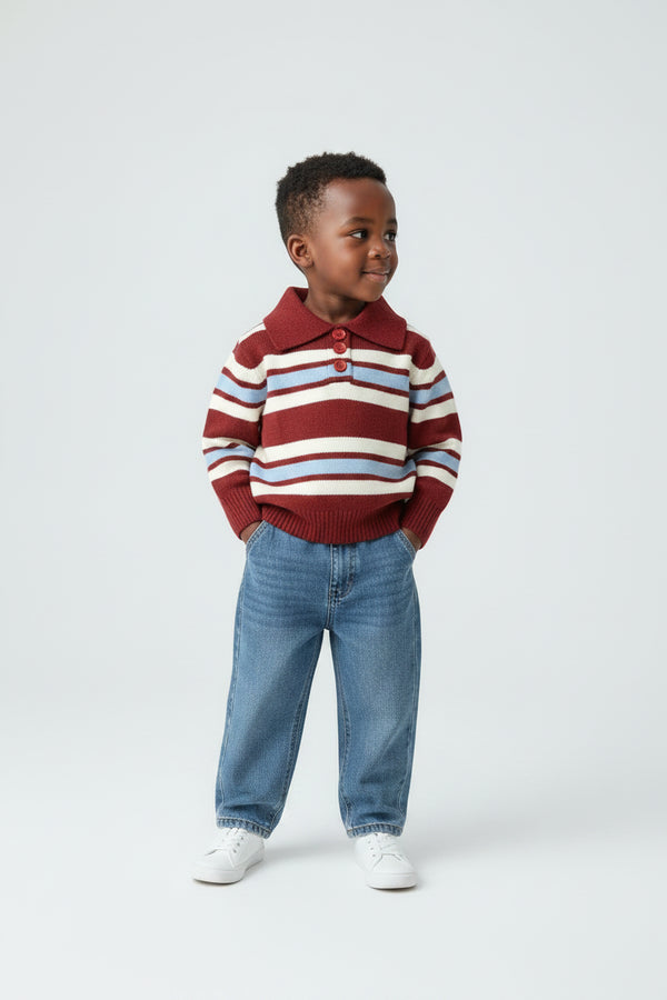 Cottage Stripe Knit on model