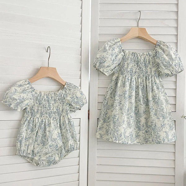 Blue Floral Romper & Dress