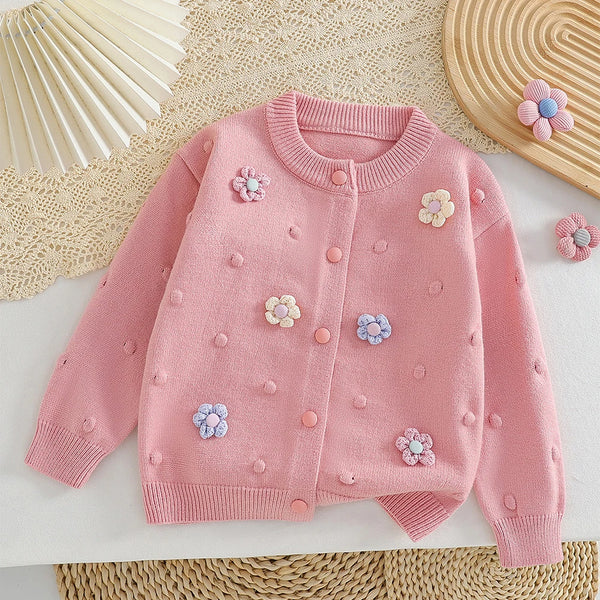 Colourful Flower Cardigan — minimerri kids' cardigan