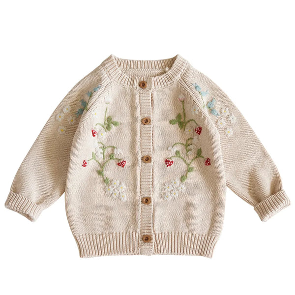 Mushroom Embroidery Cardigan — minimerri kids' cardigan