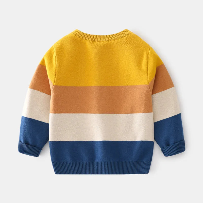 Animal Stripe Knit Sweater — minimerri kids' sweater