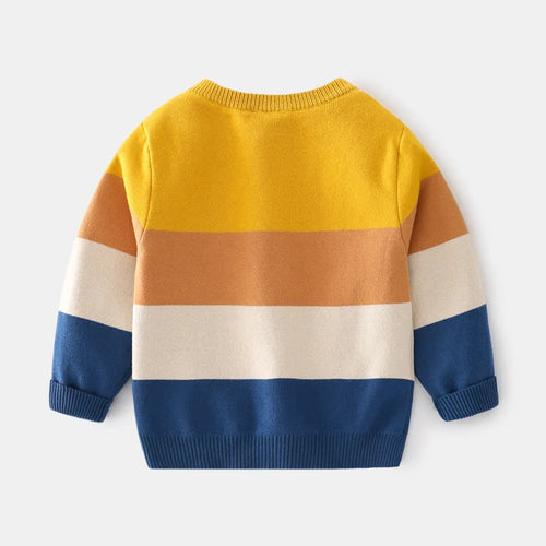 Animal Stripe Knit Sweater — minimerri kids' sweater
