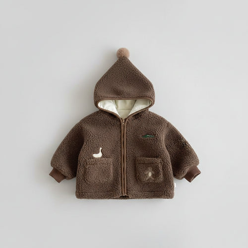 Animal Embroidered Fleece Jacket — minimerri kids' jacket