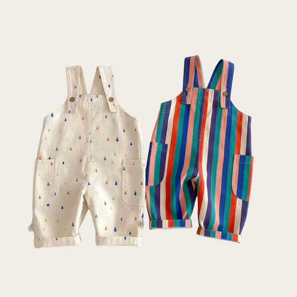 Polka Dot & Stripe Overalls — minimerri kids' overalls