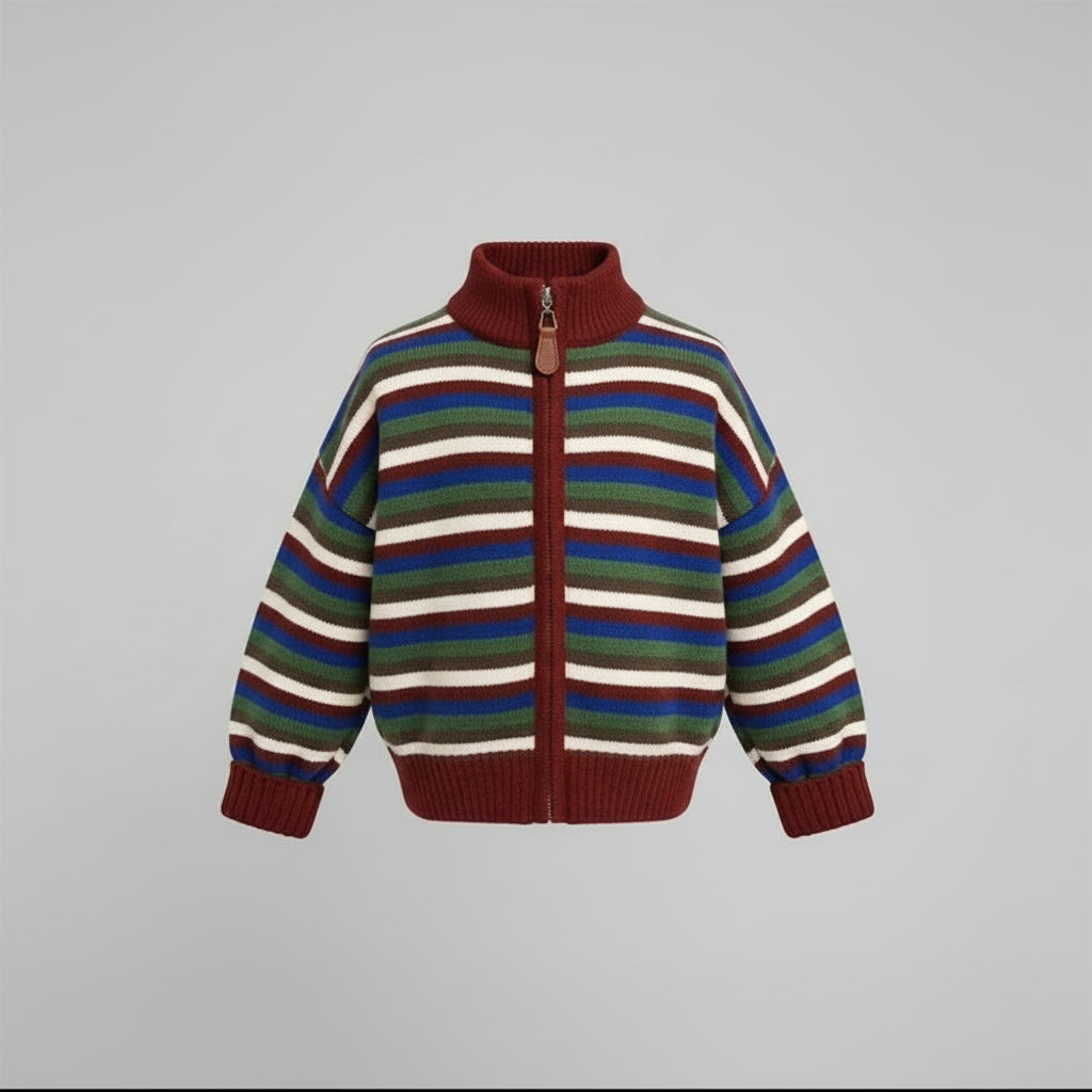 Striped Zip Cardigan — minimerri kids' cardigan