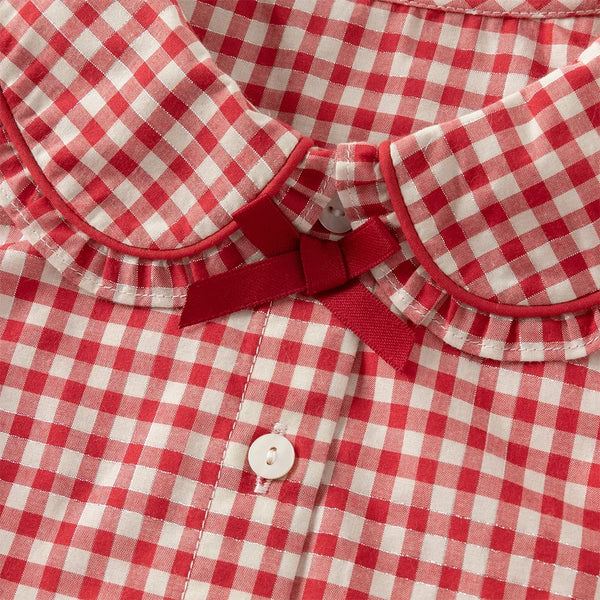 Red Plaid Pure Cotton Shirt — minimerri kids' shirt