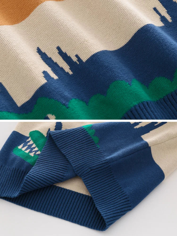 Animal Stripe Knit Sweater — minimerri kids' sweater