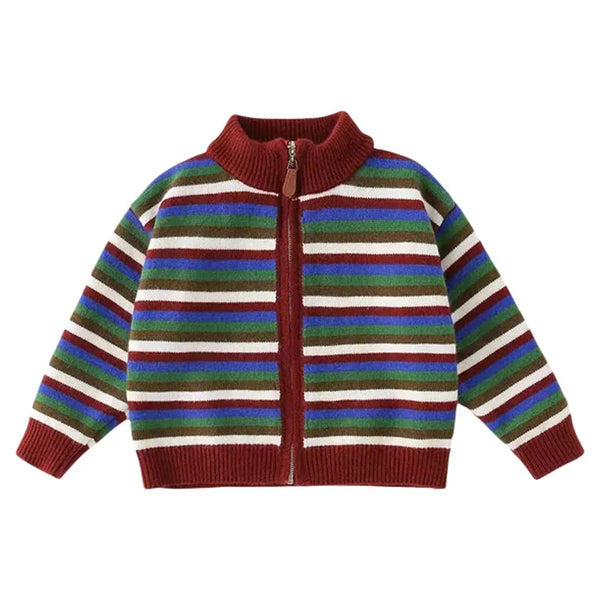 Striped Zip Cardigan — minimerri kids' cardigan