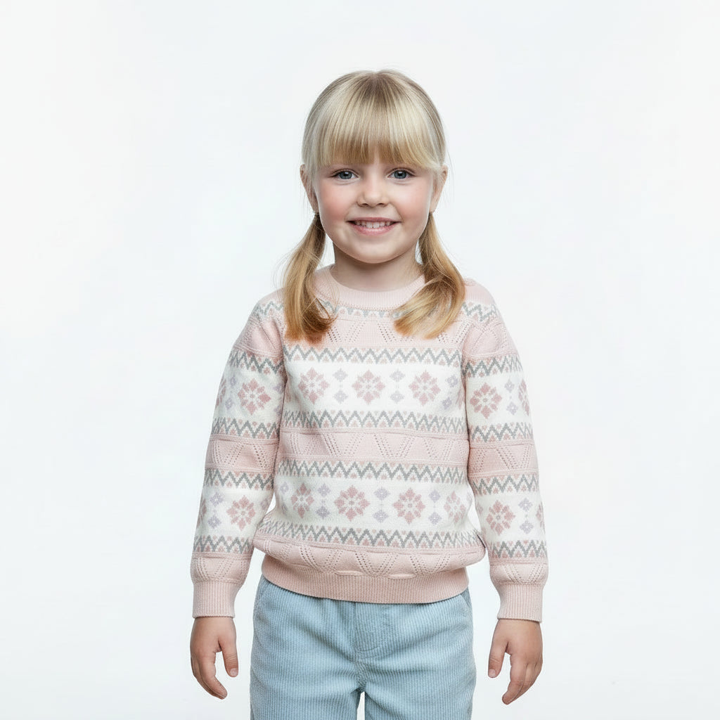Cotton Knit Pullover Sweater — minimerri kids' sweater
