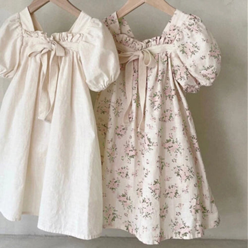 Bubble Sleeve Floral Party Dress