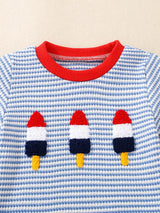 Ice Cream Striped Tee and Shorts Set — minimerri kids' outfit set