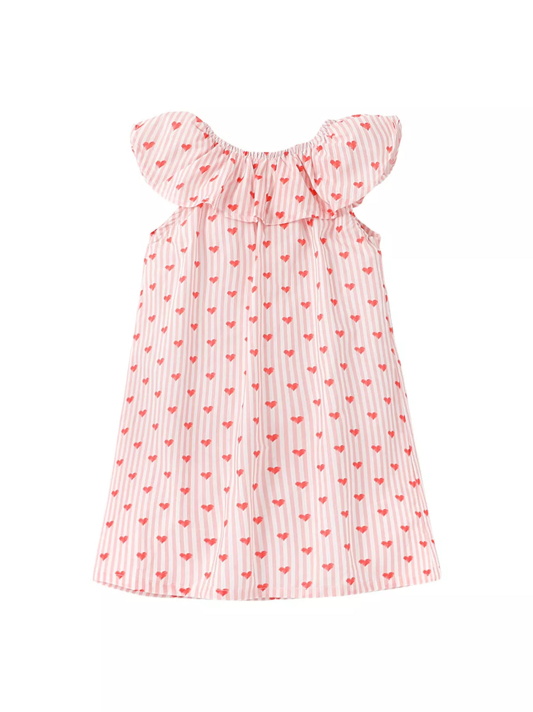 Heart Print Ruffle Trim Dress — minimerri kids' dress