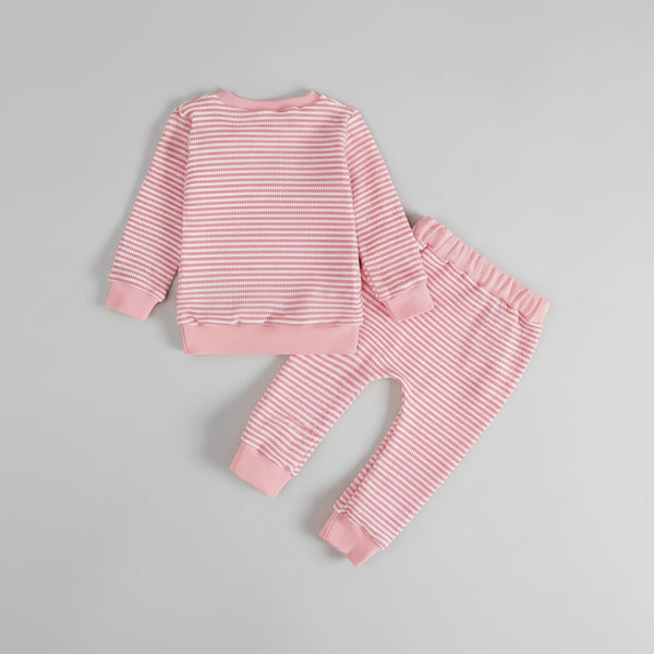 Bow Striped Top and Pants Set — minimerri kids' outfit set