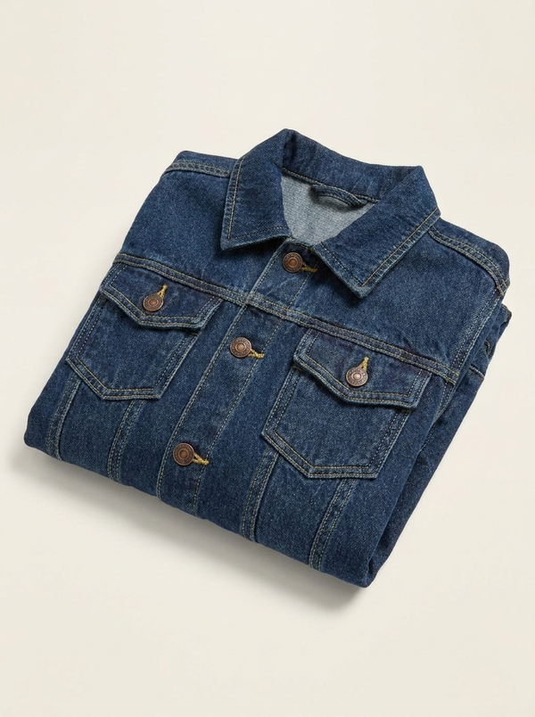 True Blue Denim Jacket folded studio shot