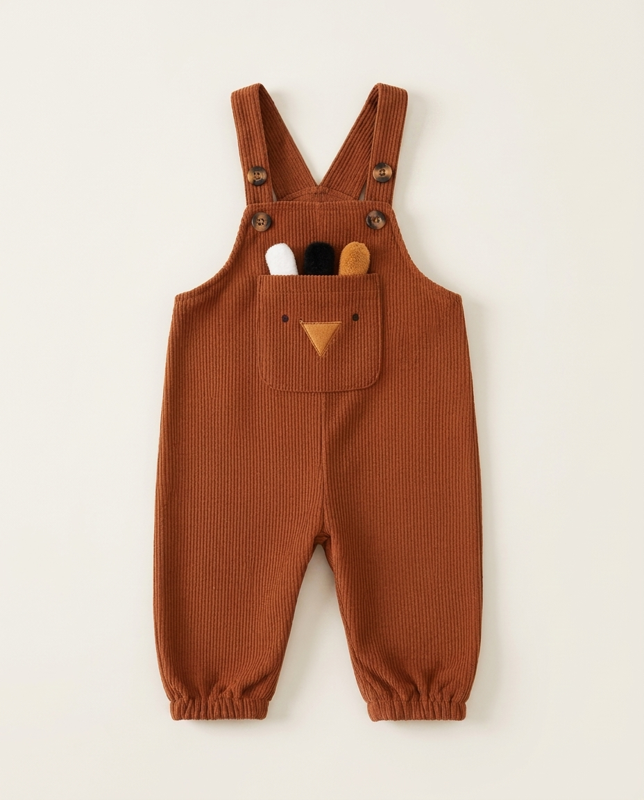 Cartoon Pocket Corduroy Overalls — minimerri baby overalls