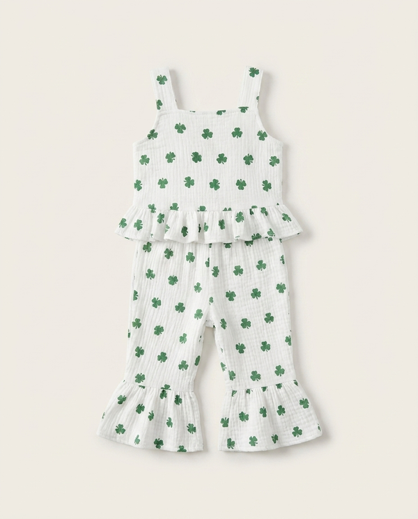 Lucky Clover Ruffle Set clover print — minimerri