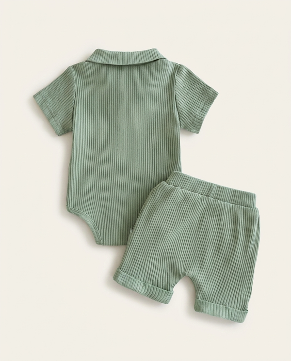 Weekend Polo Set green back view — minimerri
