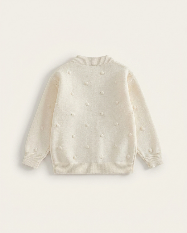 Blossom Cardigan cream textured knit — minimerri