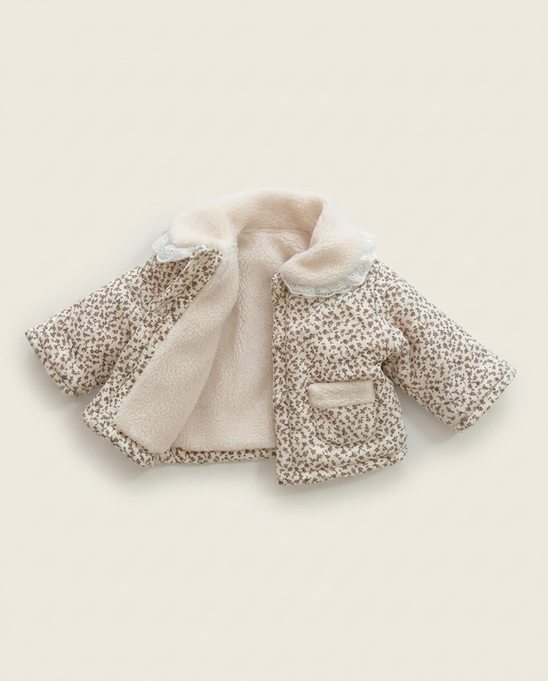 Primrose Coat floral sherpa-lined — minimerri