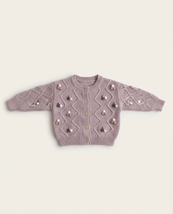 Secret Garden Cardigan mauve floral knit — minimerri