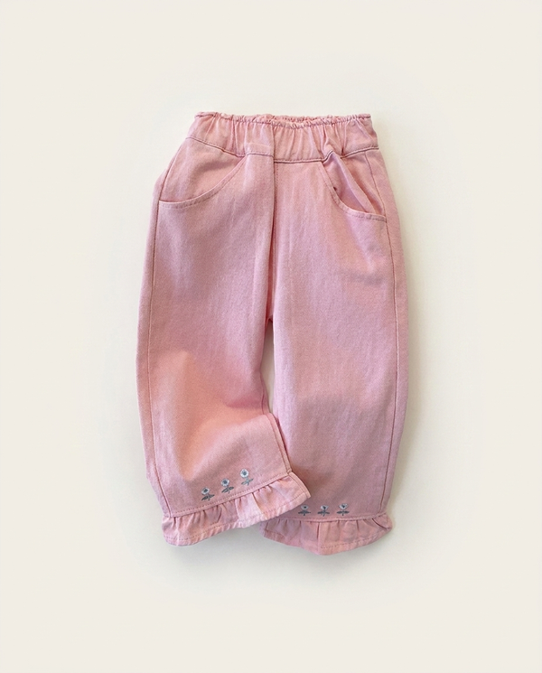 Daisy Chain Jeans pink ruffle hem — minimerri
