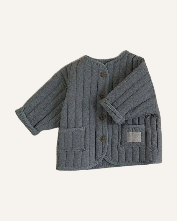 Cotton Padded Puffer Coat in grey
